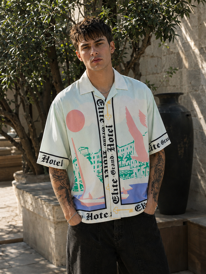 Elite Grand Hotel : Oversized Printed Shirt