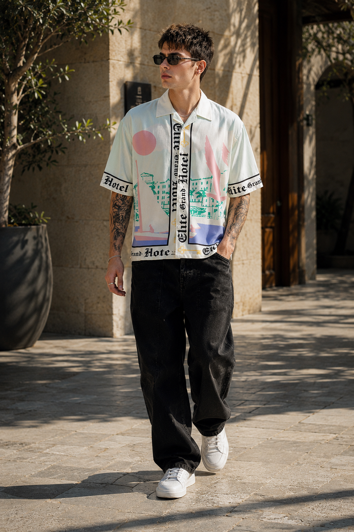 Elite Grand Hotel : Oversized Printed Shirt