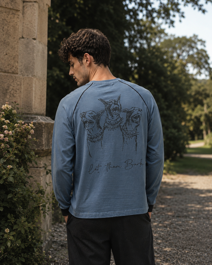 Over-dyed: Teal Blue Long Sleeve T-shirt