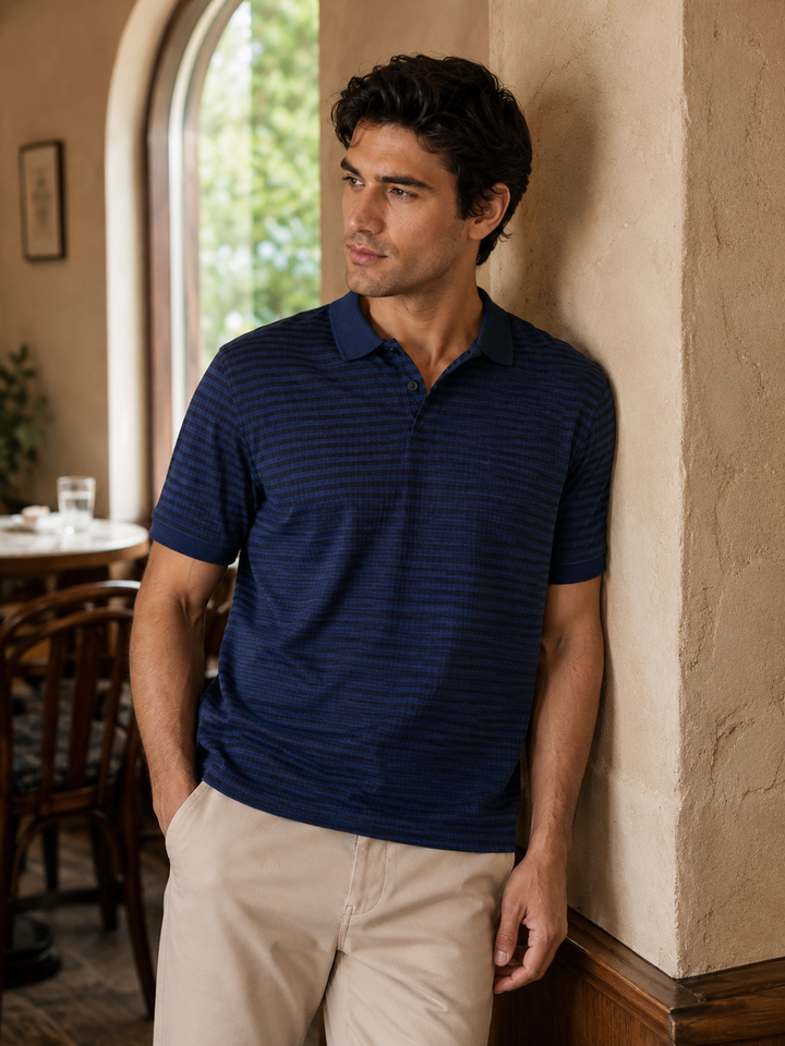 Blue Stripes Polo T-shirt