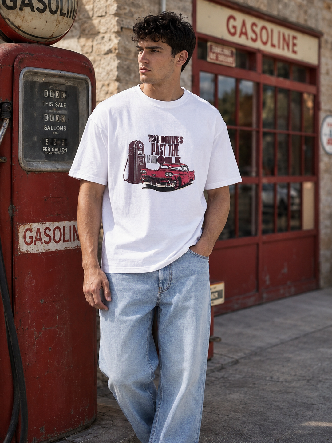 Suspect: White Oversized T-shirt