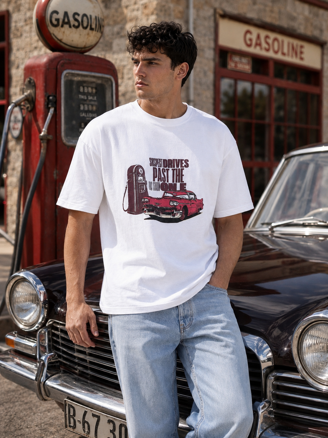 Suspect: White Oversized T-shirt
