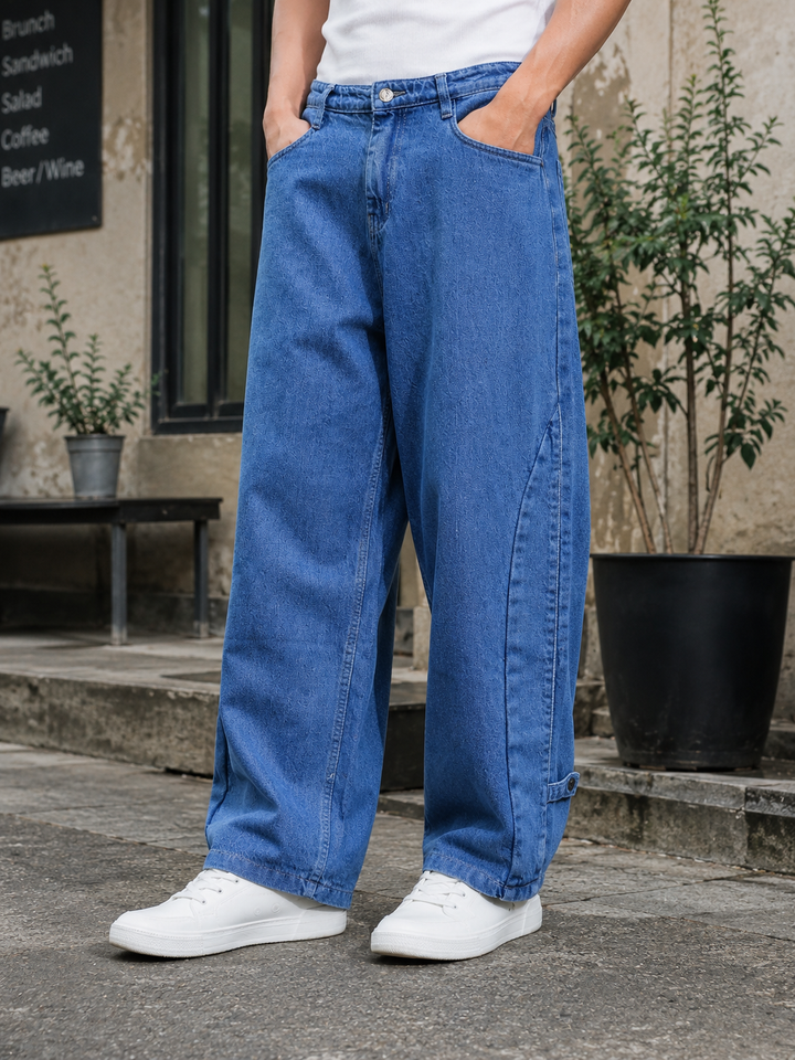 Twin- Flap Blue Cargo Pants