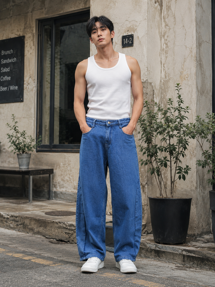 Twin- Flap Blue Cargo Pants