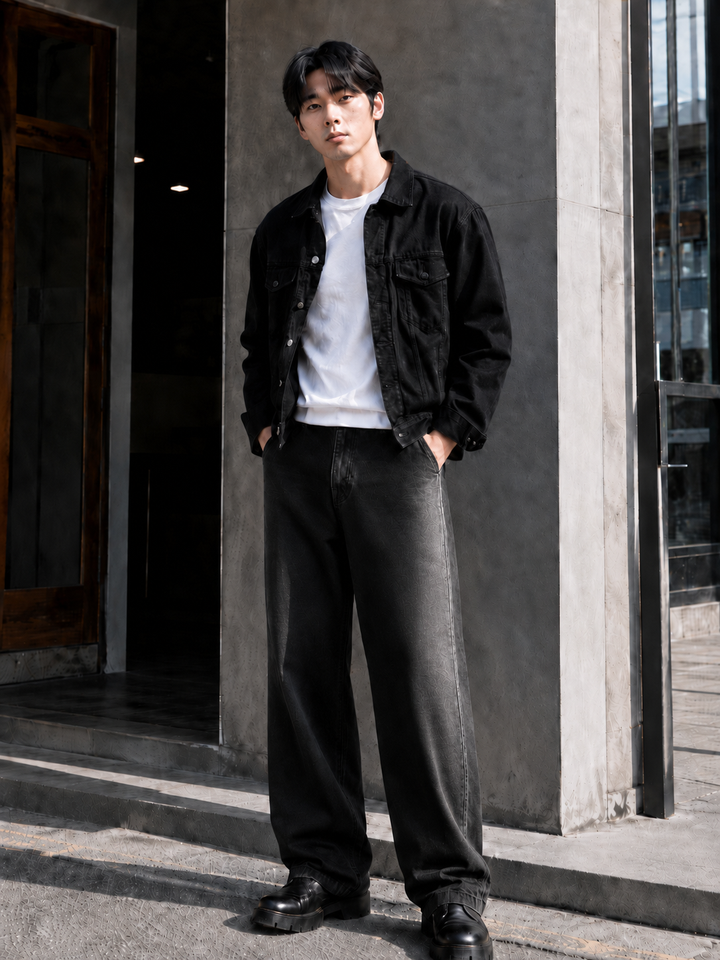 Side Faded: Black Jeans