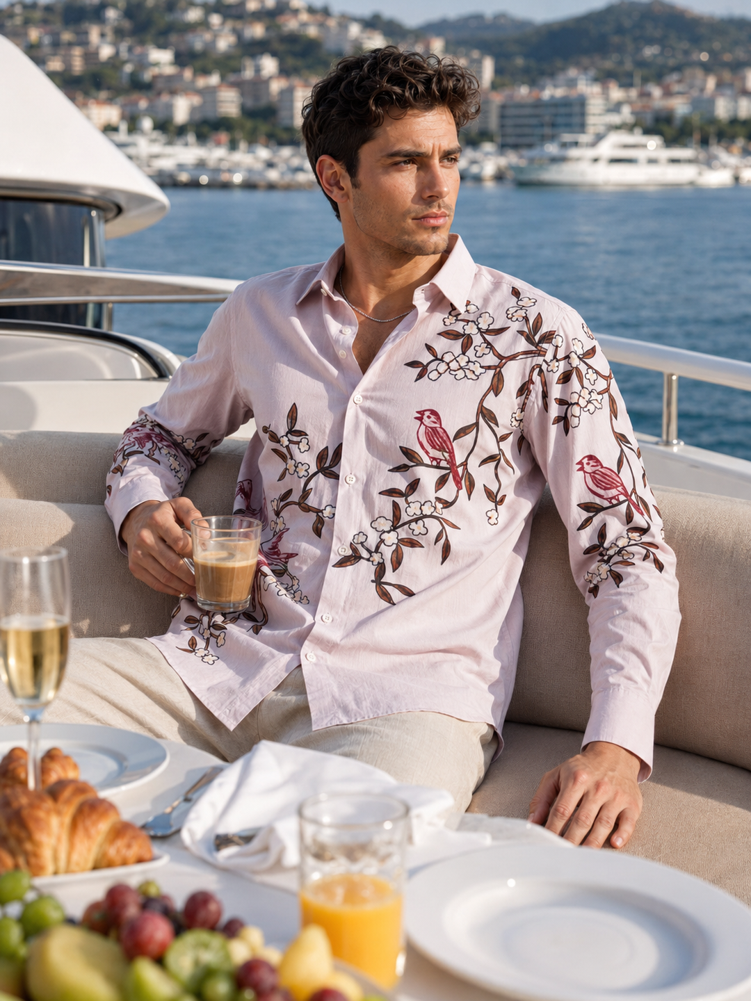 Humming Branches : Printed Cotton Shirt