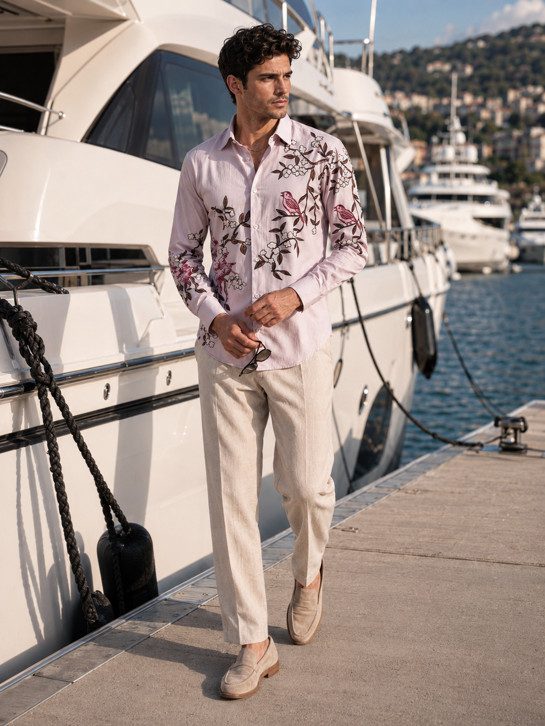 Humming Branches : Printed Cotton Shirt