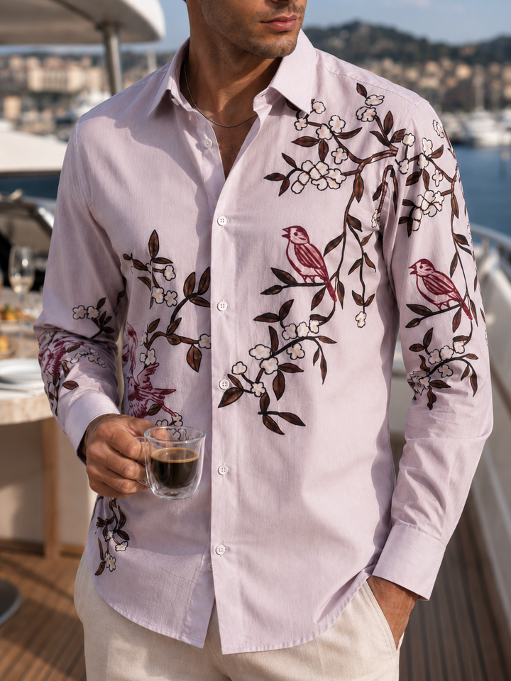 Humming Branches : Printed Cotton Shirt