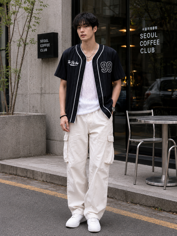 Baseball : Black Stripes Shirt
