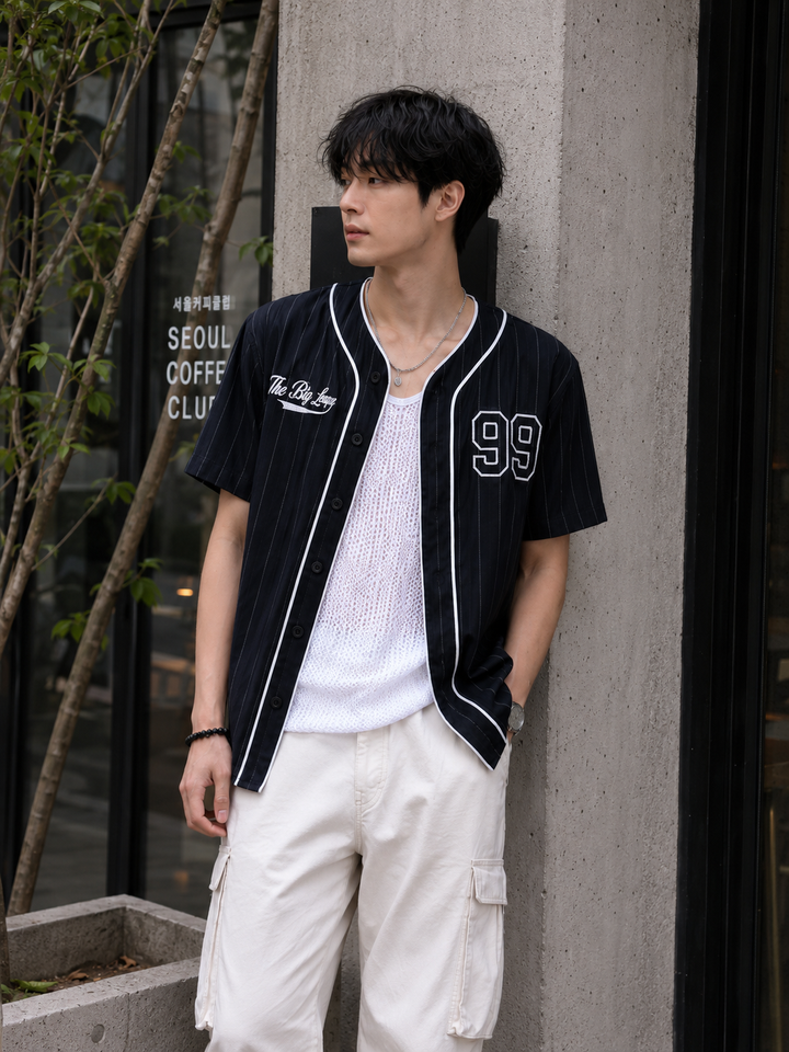 Baseball : Black Stripes Shirt