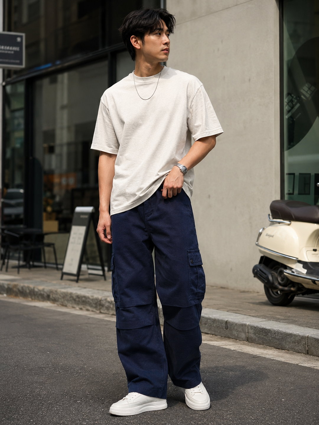 Parachute: Navy Twill Cargo Pants