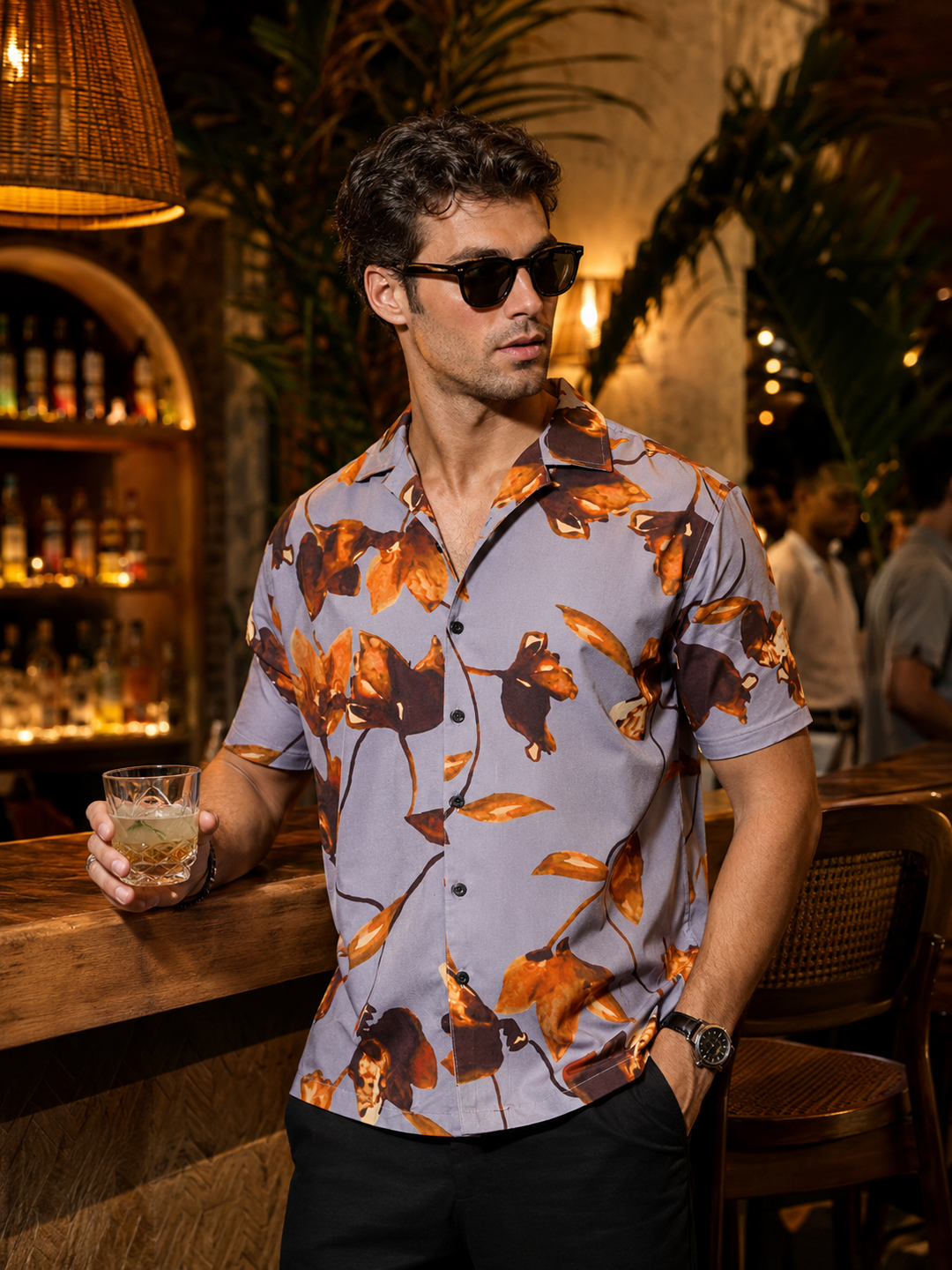 luminous flowers Cuban Shirt