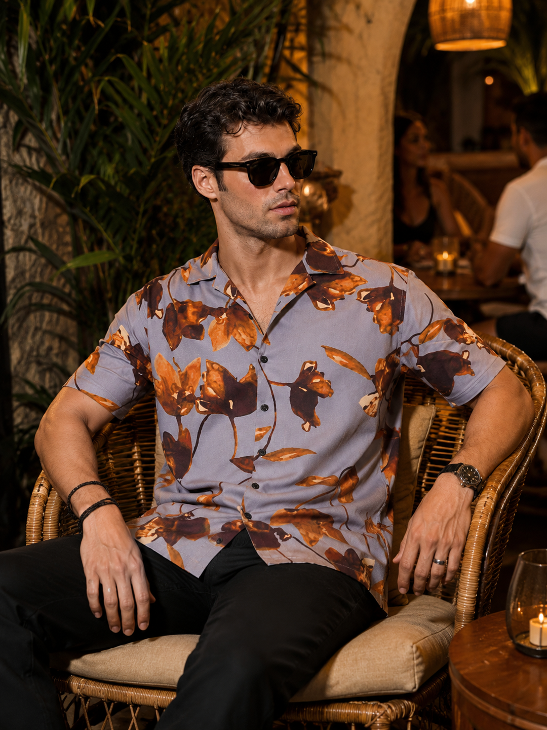 luminous flowers Cuban Shirt