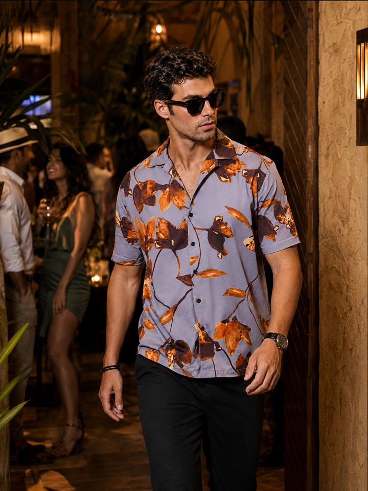 luminous flowers Cuban Shirt