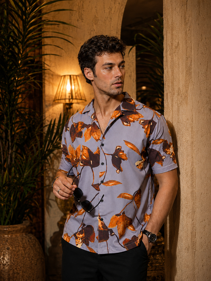 luminous flowers Cuban Shirt