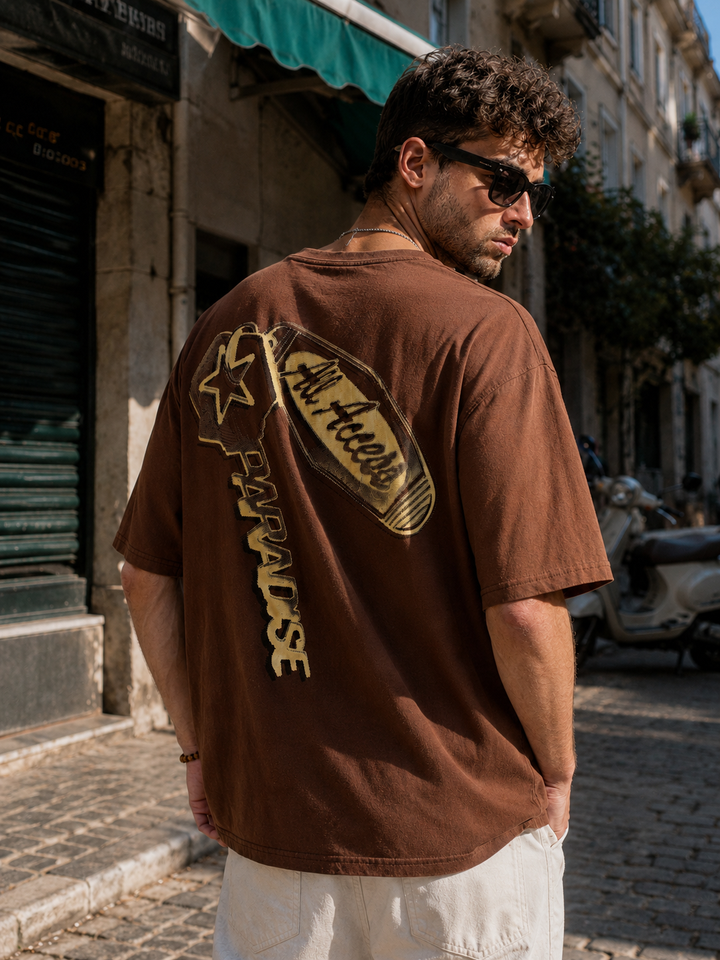 All Access: brown Oversized T-shirt