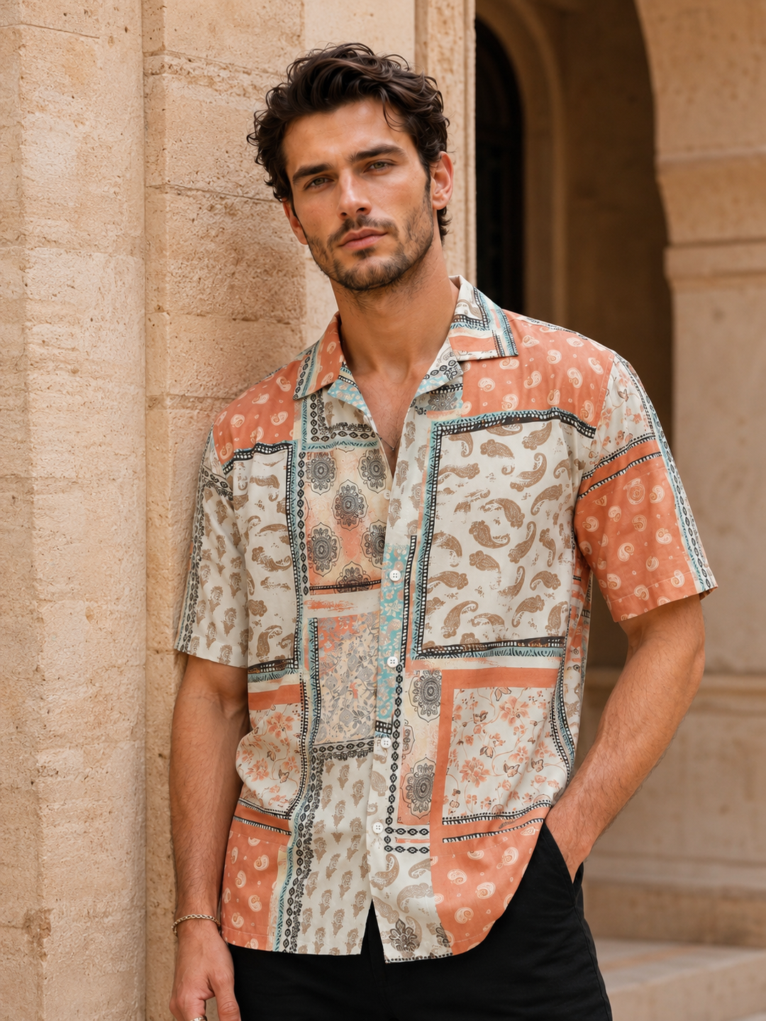 Traditional Print Cuban shirt