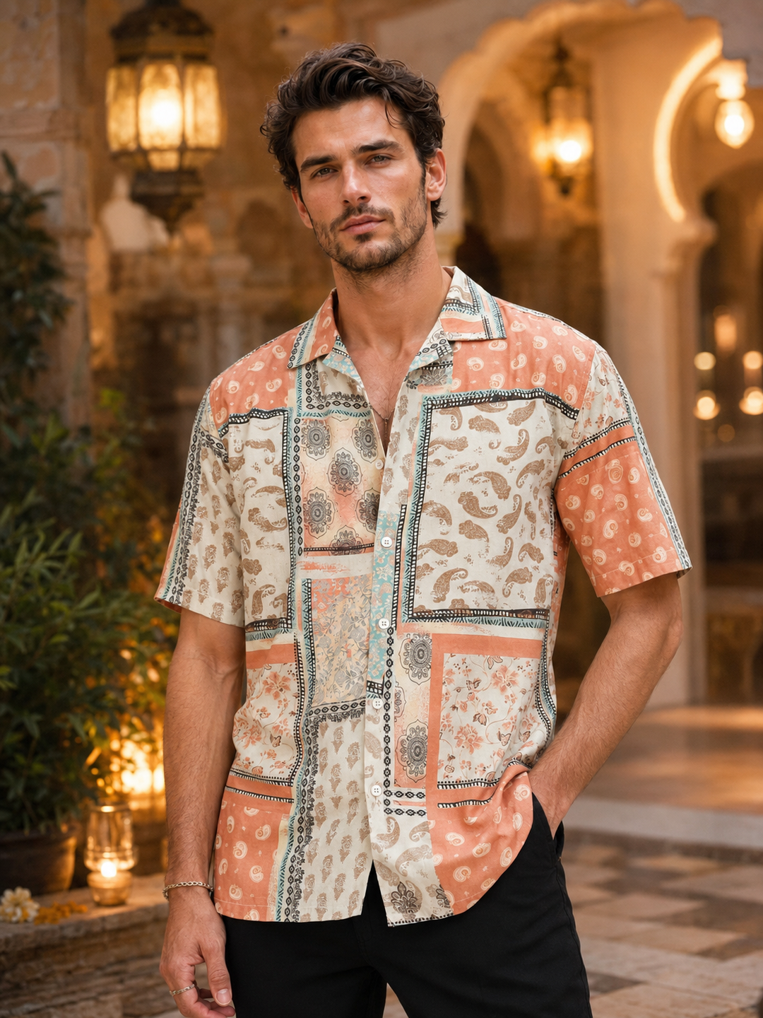 Traditional Print Cuban shirt