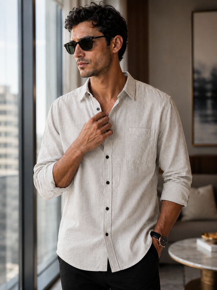Thrive: Cream Checks Shirt