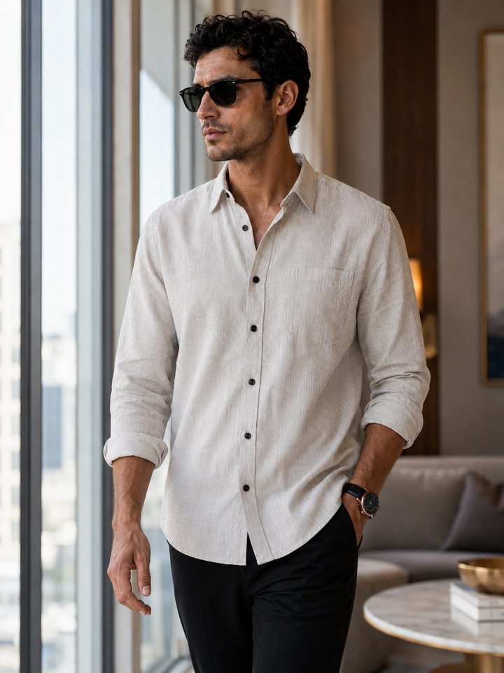Thrive: Cream Checks Shirt