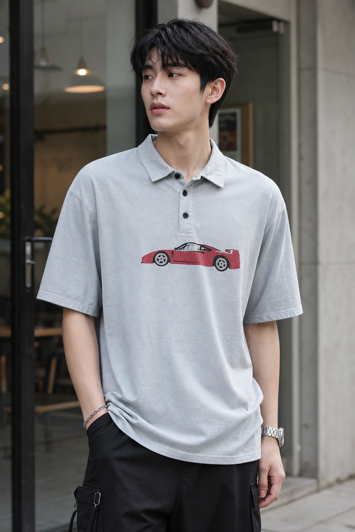 Wander: Over-dyed Blue Polo