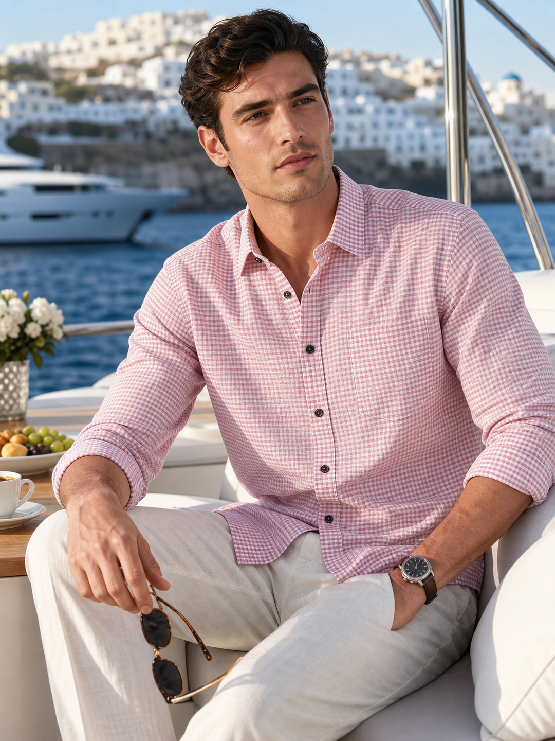Plaid Red White Checks Shirt