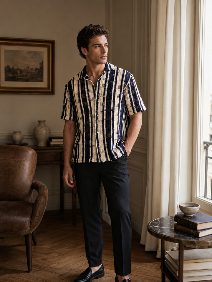 Blue Stripes Cuban Shirt