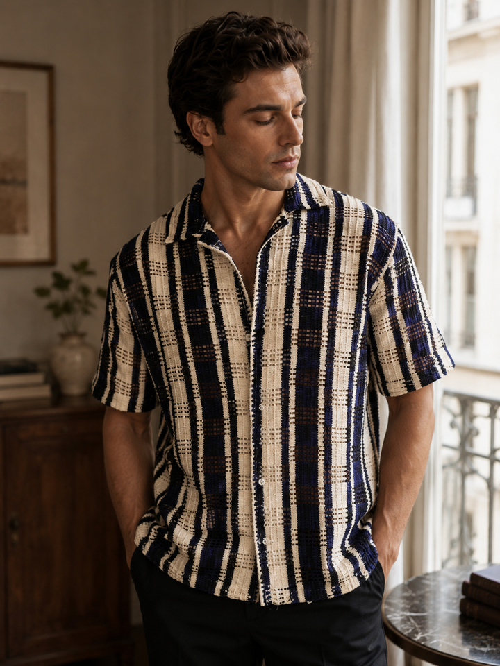 Blue Stripes Cuban Shirt