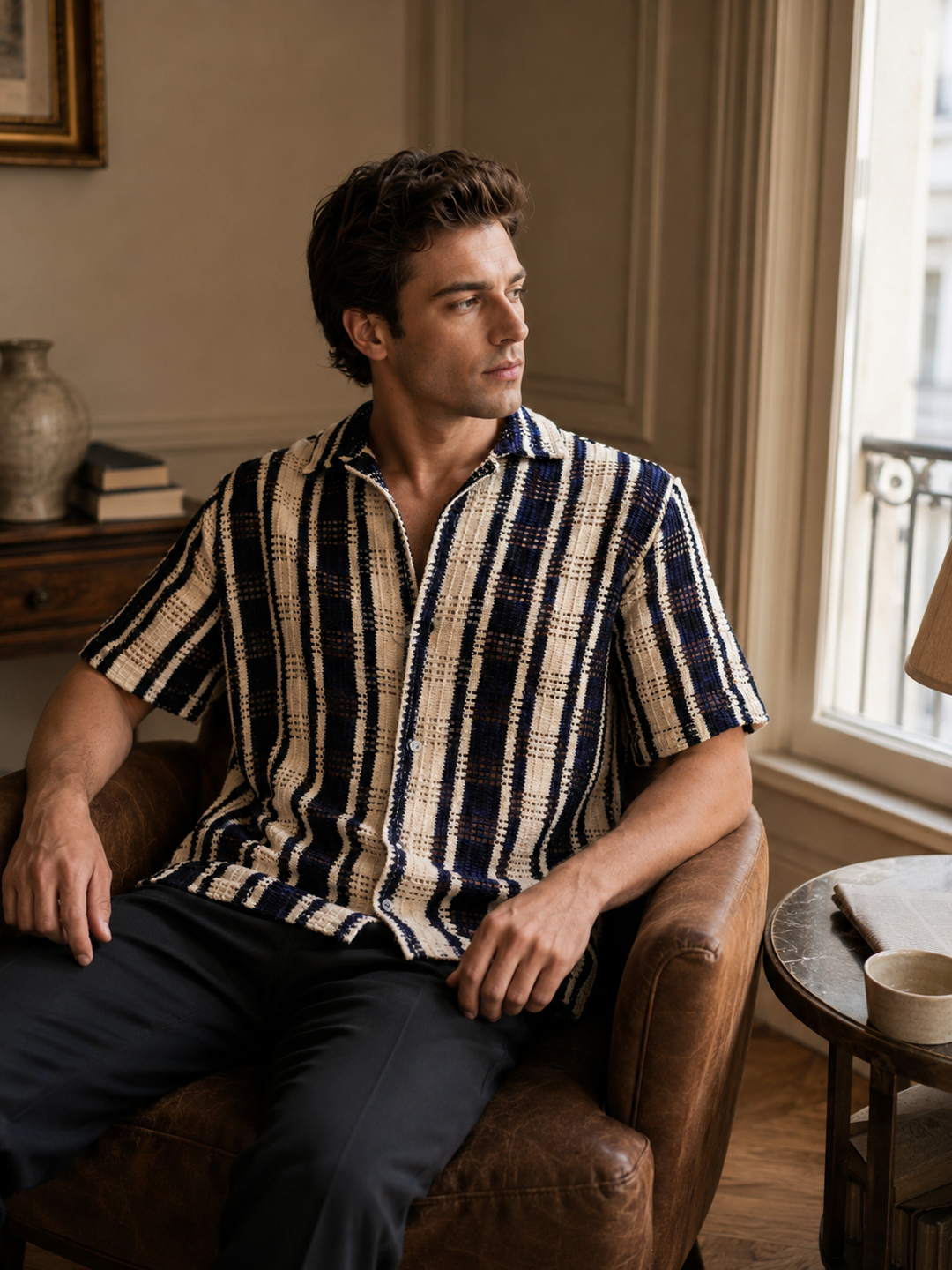 Blue Stripes Cuban Shirt