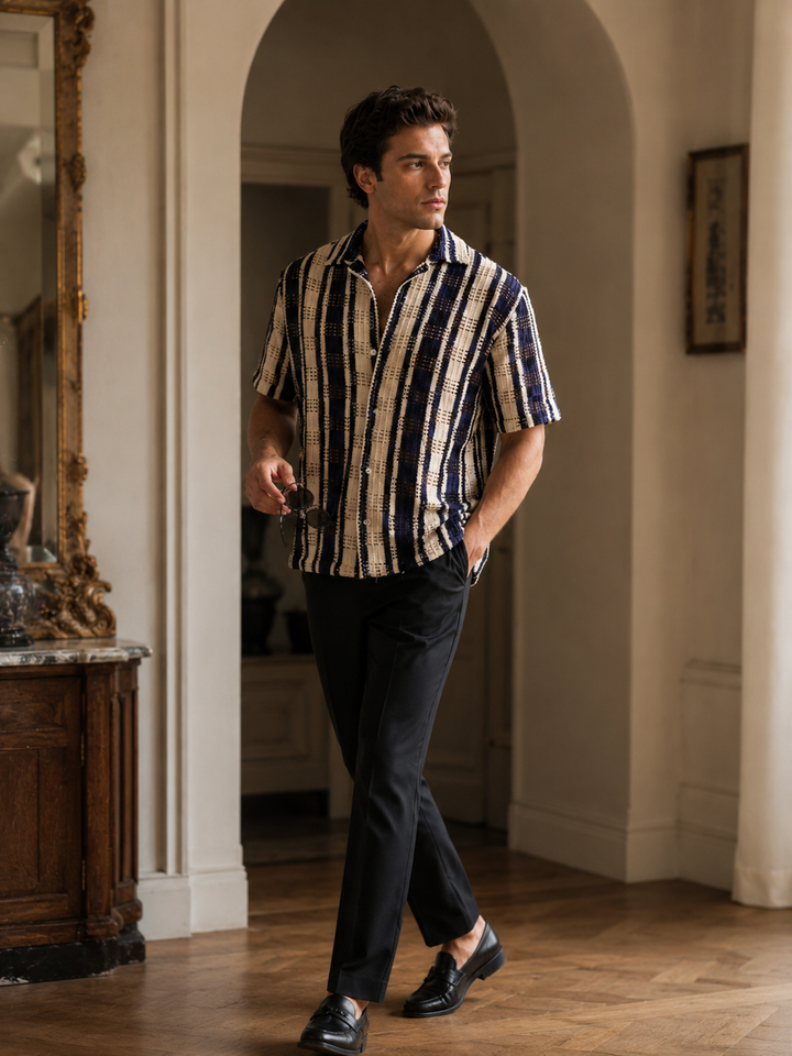 Blue Stripes Cuban Shirt