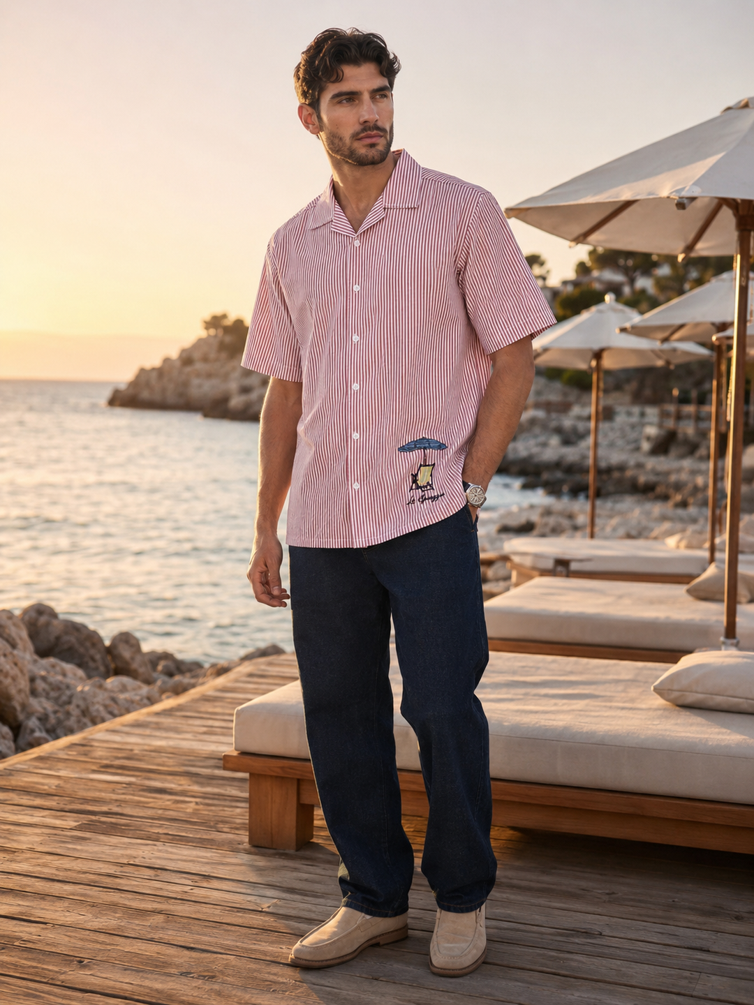 Holiday Chair : Embroidery Cuban Shirt