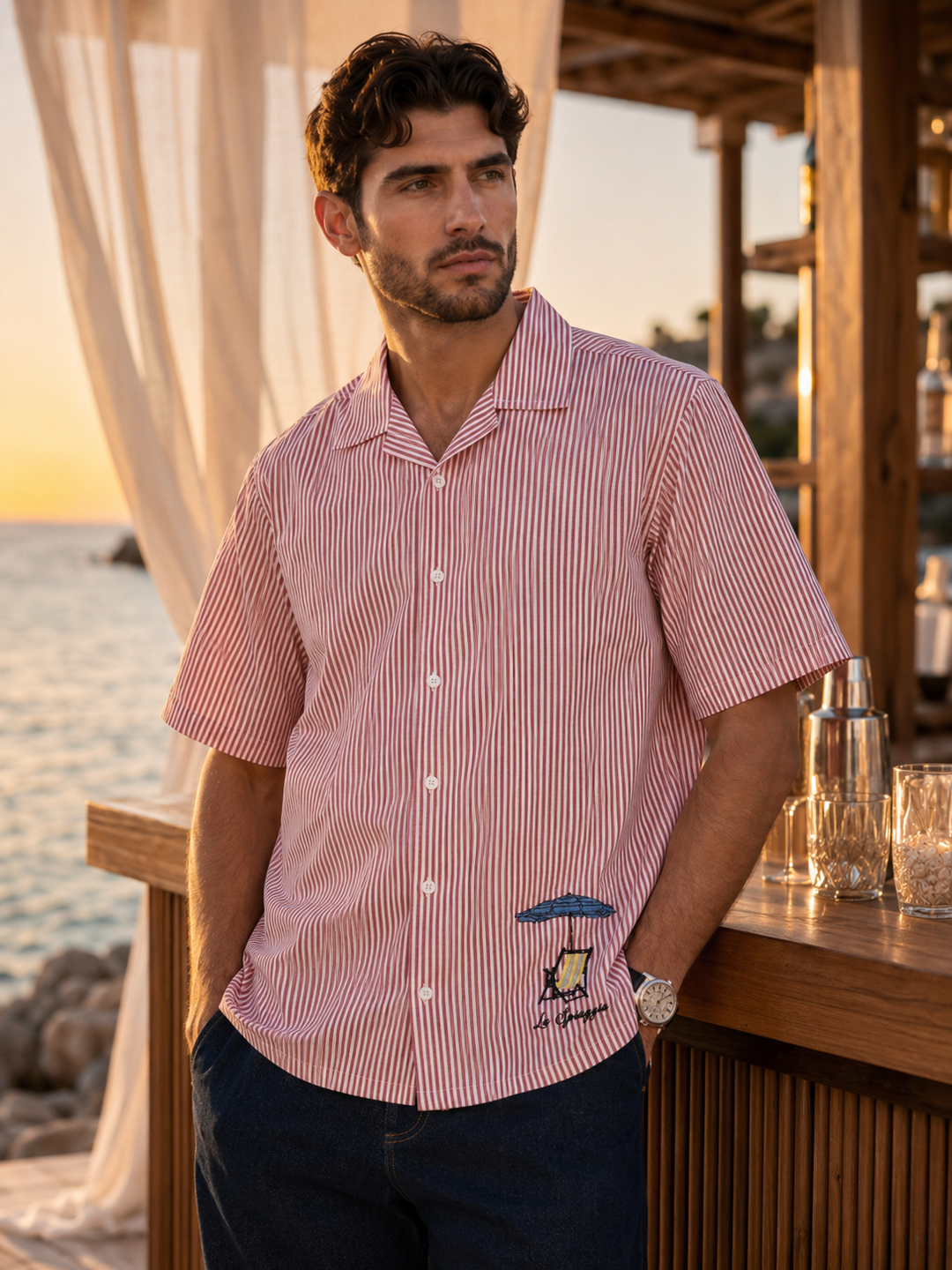 Holiday Chair : Embroidery Cuban Shirt