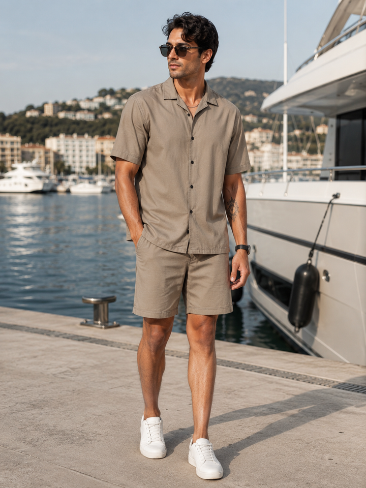 Contrast Stitch Olive Co-ords
