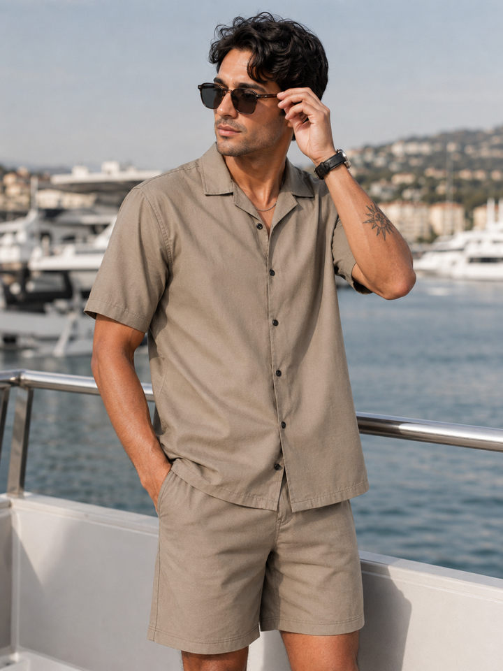 Contrast Stitch Olive Co-ords
