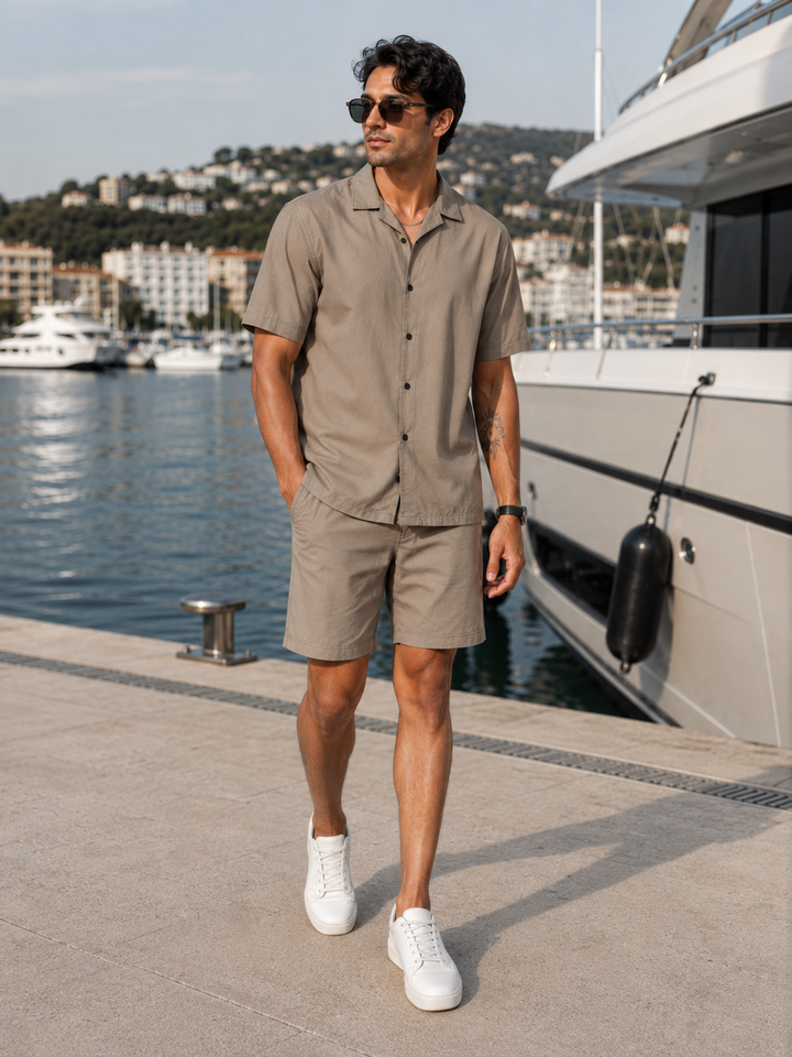 Contrast Stitch Olive Co-ords