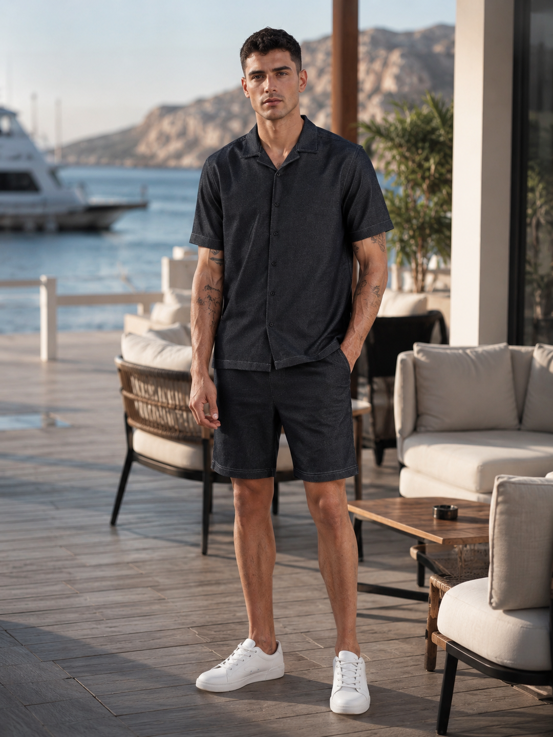 Contrast Stitch Black Co-ords