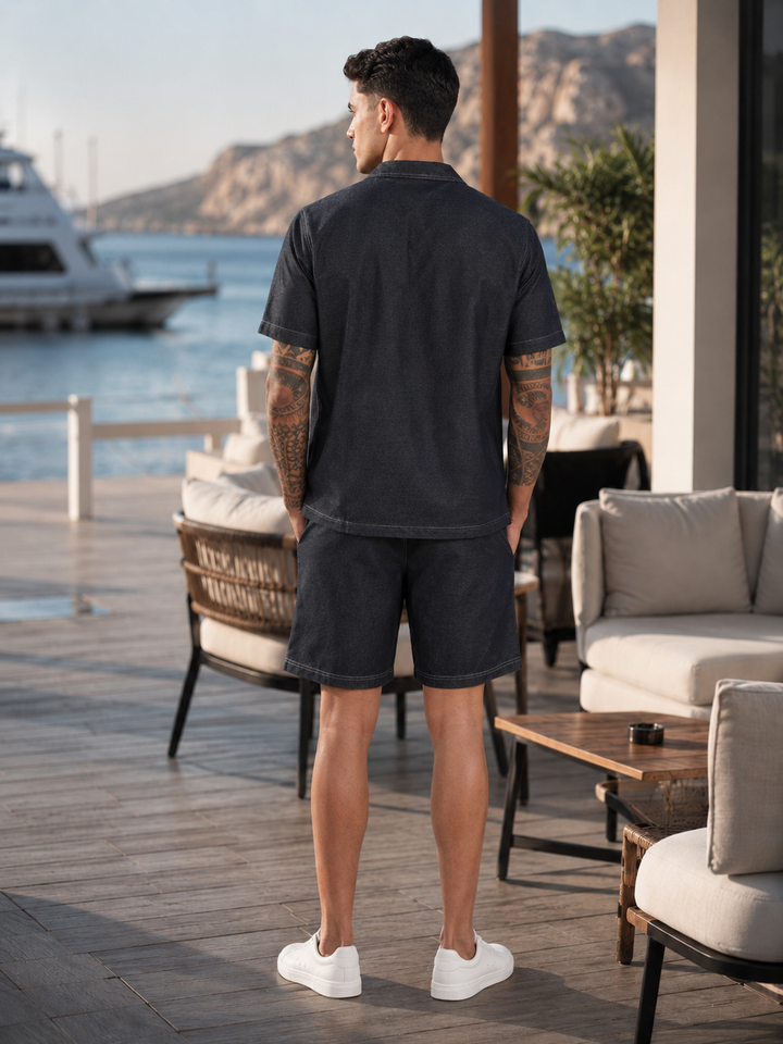 Contrast Stitch Black Co-ords