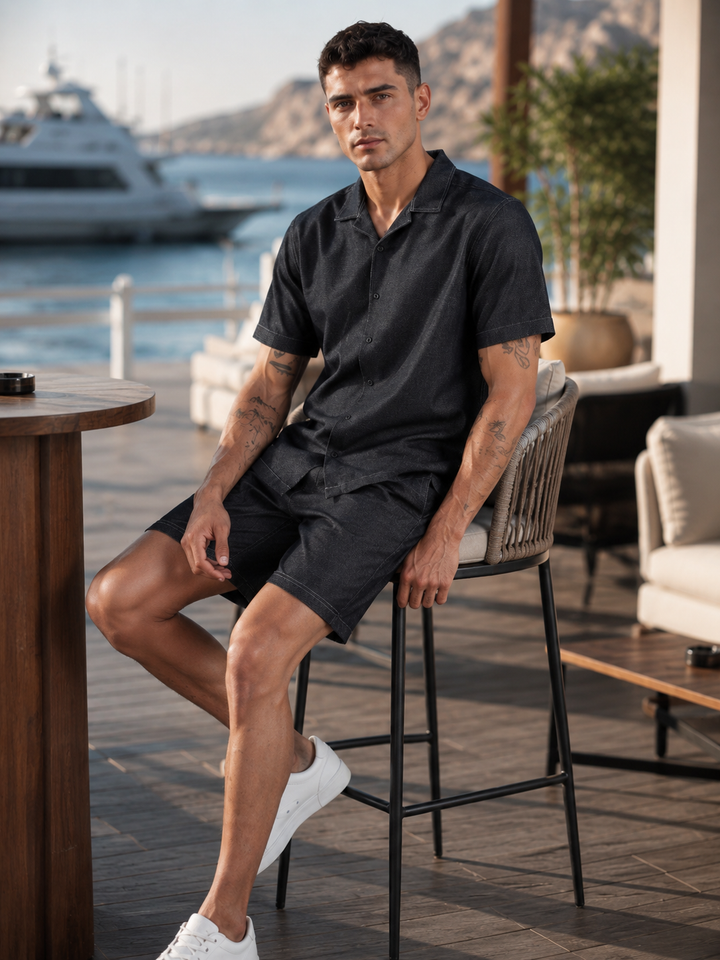 Contrast Stitch Black Co-ords