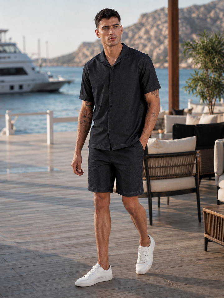 Contrast Stitch Black Co-ords