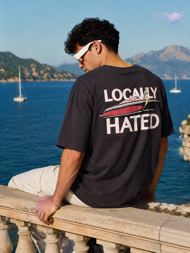 Locally Hated : Grey Oversized t-shirt