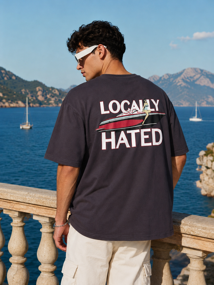 Locally Hated : Grey Oversized t-shirt