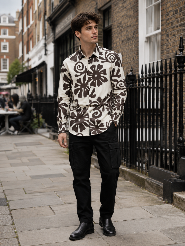 Abstract Floral Printed Shirt
