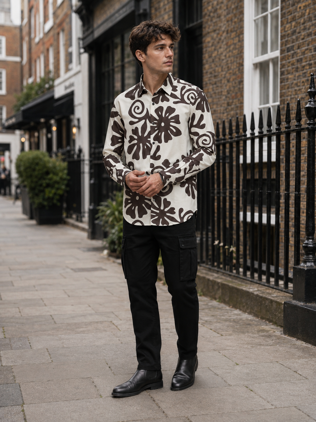 Abstract Floral Printed Shirt