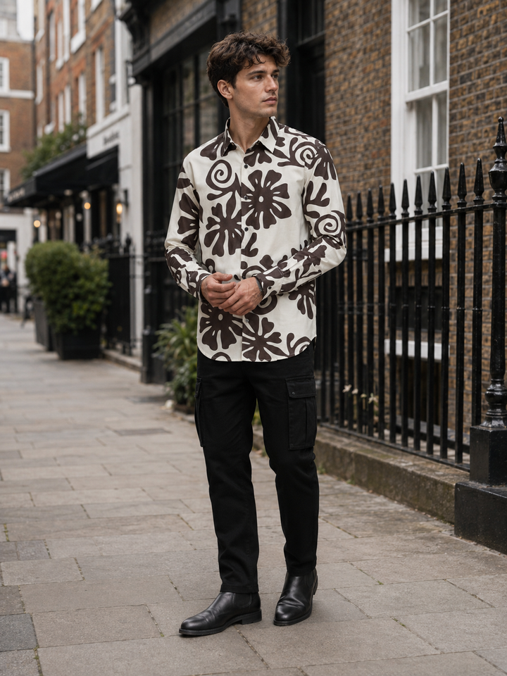 Abstract Floral Printed Shirt