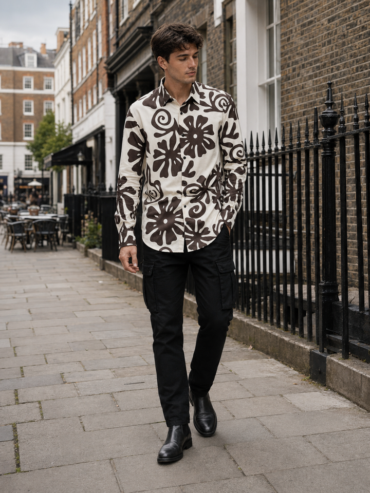 Abstract Floral Printed Shirt