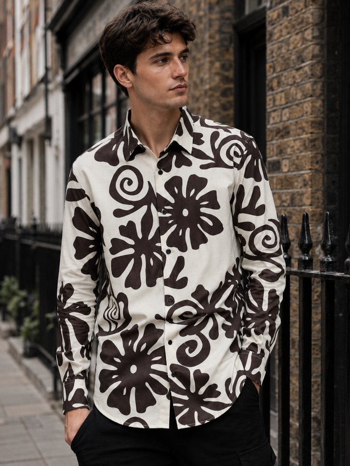 Abstract Floral Printed Shirt