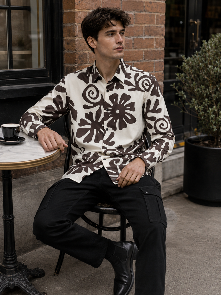 Abstract Floral Printed Shirt