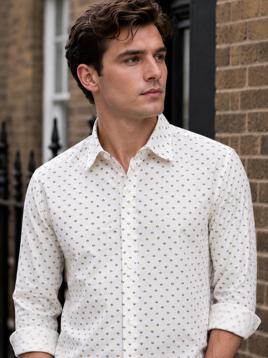 Textured Fabric White Shirt