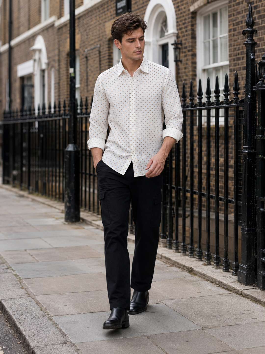Textured Fabric White Shirt