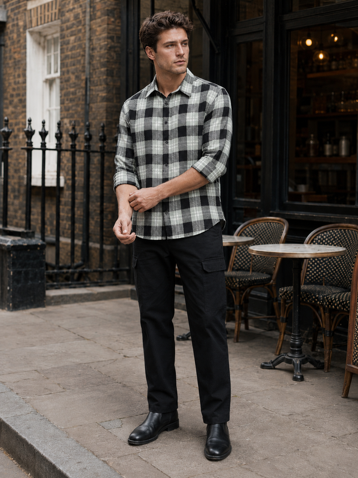 Plaid Green : Textured Fabric Shirt